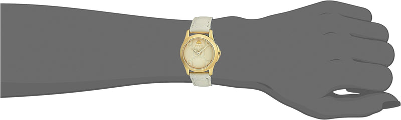 Shop Gucci G Timeless Quartz White Dial White Leather Strap Watch For Women - YA126580A in USA
