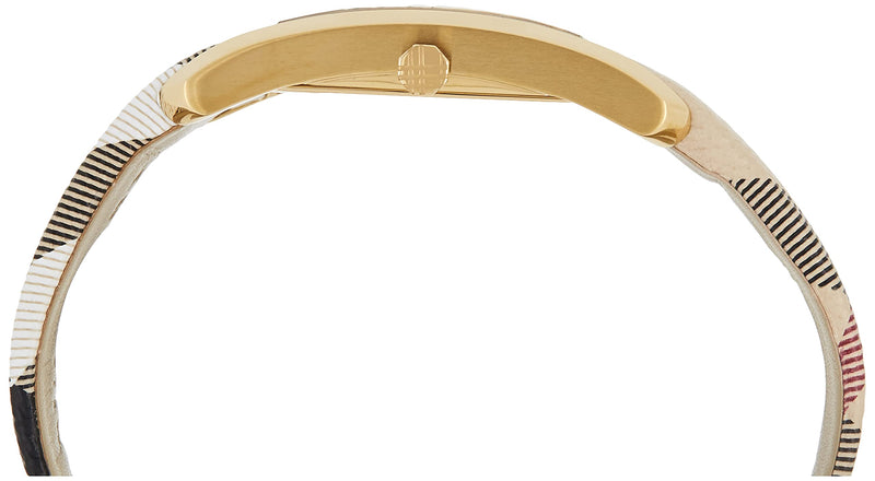 Burberry Pioneer Champagne Dial Haymarket Beige Leather Strap Watch for Women - BU9407 Buy Now By Burberry