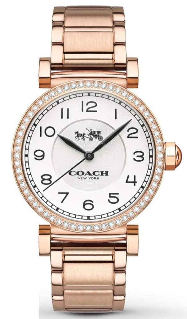 Coach Madison White Dial Rose Gold Steel Strap Watch for Women - 14502398 Buy Now By Coach