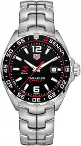 Shop Tag Heuer Formula 1 Senna Limited Edition Black Dial Silver Steel Strap Watch for Men - WAZ1012.BA0883 in USA