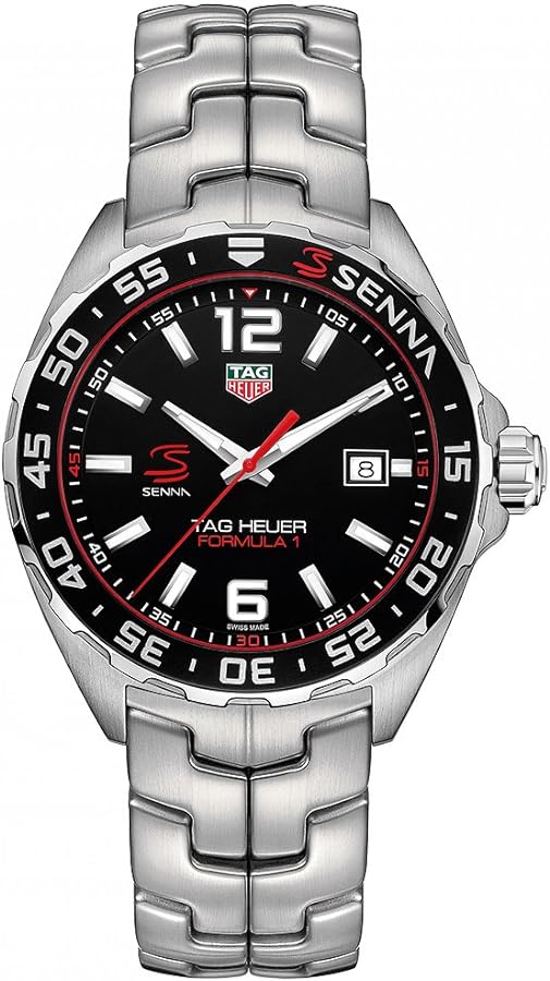 Shop Tag Heuer Formula 1 Senna Limited Edition Black Dial Silver Steel Strap Watch for Men - WAZ1012.BA0883 in USA