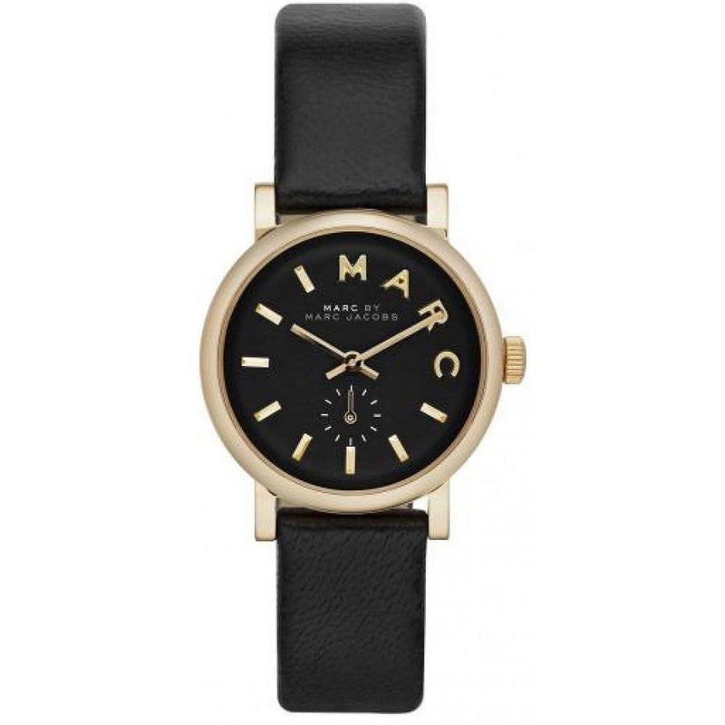 Marc Jacobs Baker Black Dial Black Leather Strap Watch for Women - MBM1273 Buy Now By Marc Jacobs