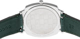 Shop Gucci Grip Quartz Silver Dial Green Leather Strap Watch For Women - YA157414 in USA