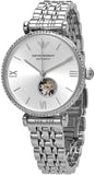 Emporio Armani Meccanico Gianni T-Bar Automatic Silver Dial Silver Steel Strap Watch For Women - AR60022