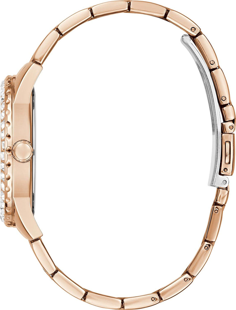 Guess Sparkler Diamonds Black Dial Rose Gold Steel Strap Watch for Women - GW0111L3 Buy Now By Guess