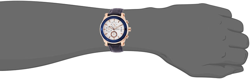 Shop Guess Pinnacle Chronograph White Dial Blue Leather Strap Watch For Men - W0673G6 in USA