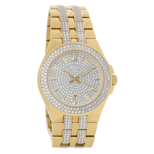 Bulova Crystal Collection Silver Dial Two Tone Steel Strap Watch for Men - 98K102 Buy Now By Bulova