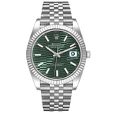 Shop Rolex Datejust 41 Oyster Mint Green Dial Oyster Steel & White Gold Strap Watch for Men - M126334-0028 in USA