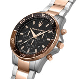 Maserati SFIDA Chronograph Black Dial Two Tone Steel Strap Watch For Men - R8873640009 Buy Now By Maserati