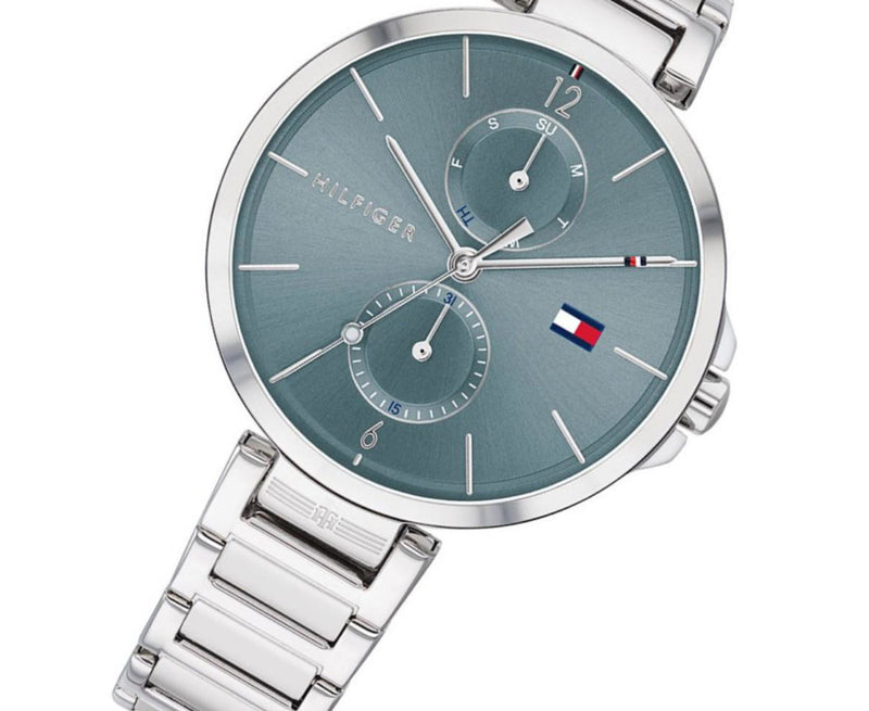 Shop Tommy Hilfiger Angela Blue Dial Silver Steel Strap Watch for Women - 1782126 in USA