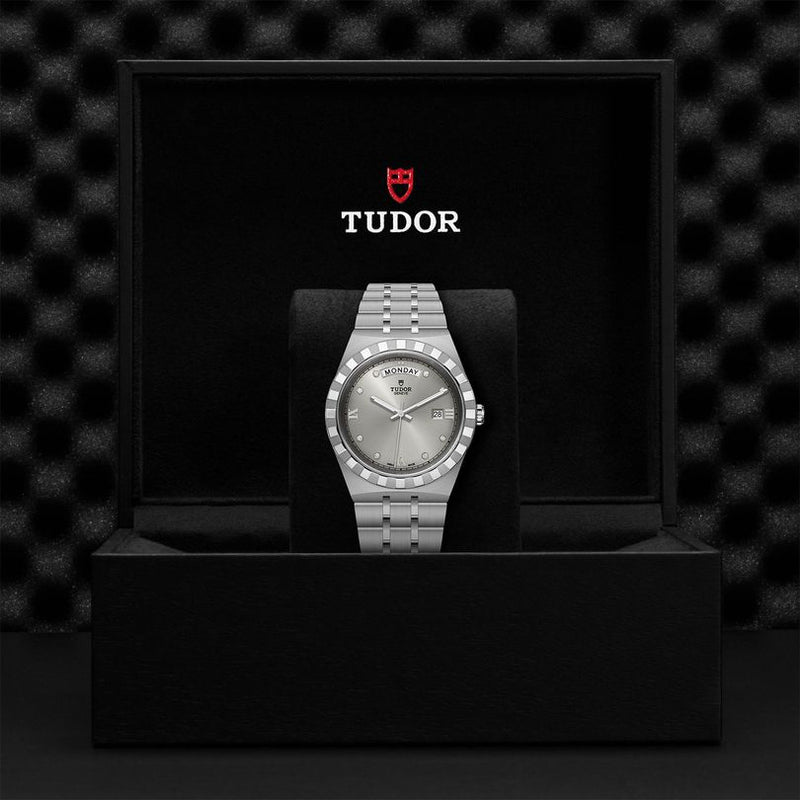 Tudor Royal Day Date Diamonds Automatic Silver Dial Silver Steel Strap Watch for Men - M28600-0002 Buy Now By Tudor