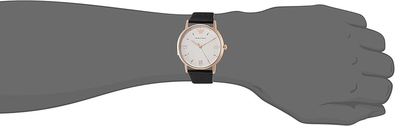 Emporio Armani Kappa Quartz White Dial Black Leather Strap Watch For Men - AR80015 Buy Now By Emporio Armani