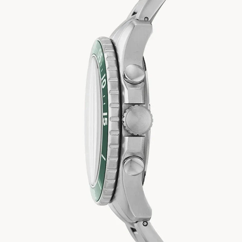 Fossil FB-03 Chronograph Green Dial Silver Steel Strap Watch for Men - FS5726 Buy Now By Fossil