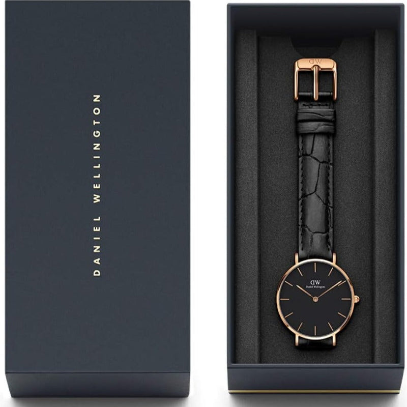 Daniel Wellington Classic Petite Reading Black Dial Black Leather Strap Watch For Women - DW00100167 Buy Now By Daniel Wellington
