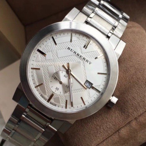 Burberry The City Silver Dial Silver Steel Strap Watch for Men - BU9900 Buy Now By Burberry