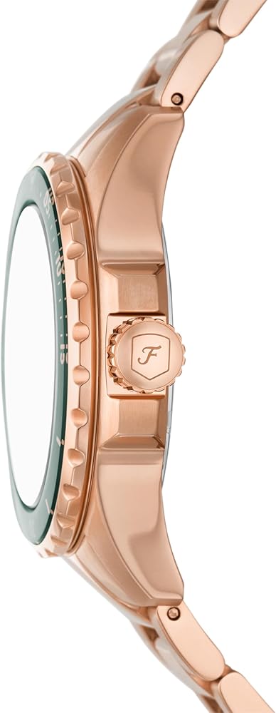 Fossil Blue Dive Three Hand Green Dial Rose Gold Steel Strap Watch For Women - ES5371 Buy Now By Fossil