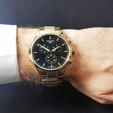 Tissot Chrono XL Classic Black Dial Gold Steel Strap Watch for Men - T116.617.33.051.00
