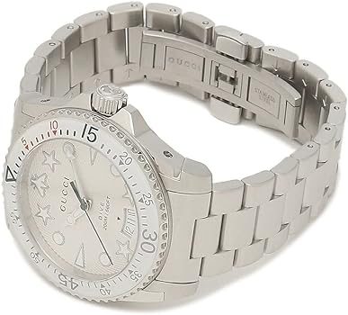 Shop Gucci Dive Quartz White Dial Silver Steel Strap Watch For Men - YA136336 in USA