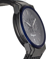 Shop Salvatore Ferragamo Sapphire Chrono Black Dial Black Rubber Strap Watch for Men - SFME00621 in USA