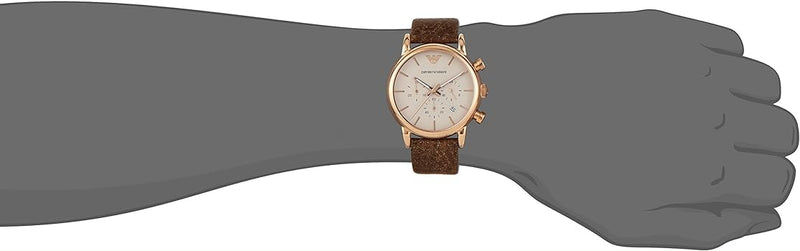 Emporio Armani Classic Chronograph White Dial Brown Leather Strap Watch For Men - AR1809 Buy Now By Emporio Armani