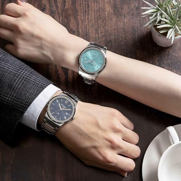 Shop Salvatore Ferragamo F-80 Classic Tiffany Blue Dial Silver Steel Strap Watch for Men - SFDT02323 in USA