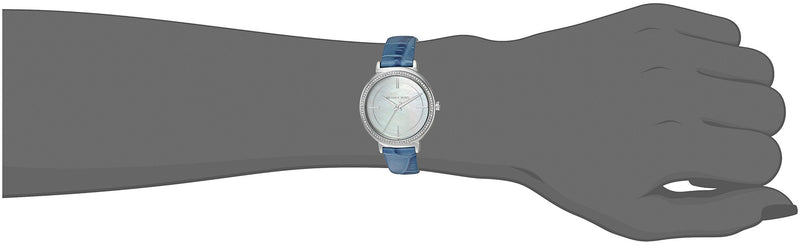 Michael Kors Cinthia Mother of Pearl Dial Blue Leather Strap Watch for Women - MK2661 Buy Now By Michael Kors