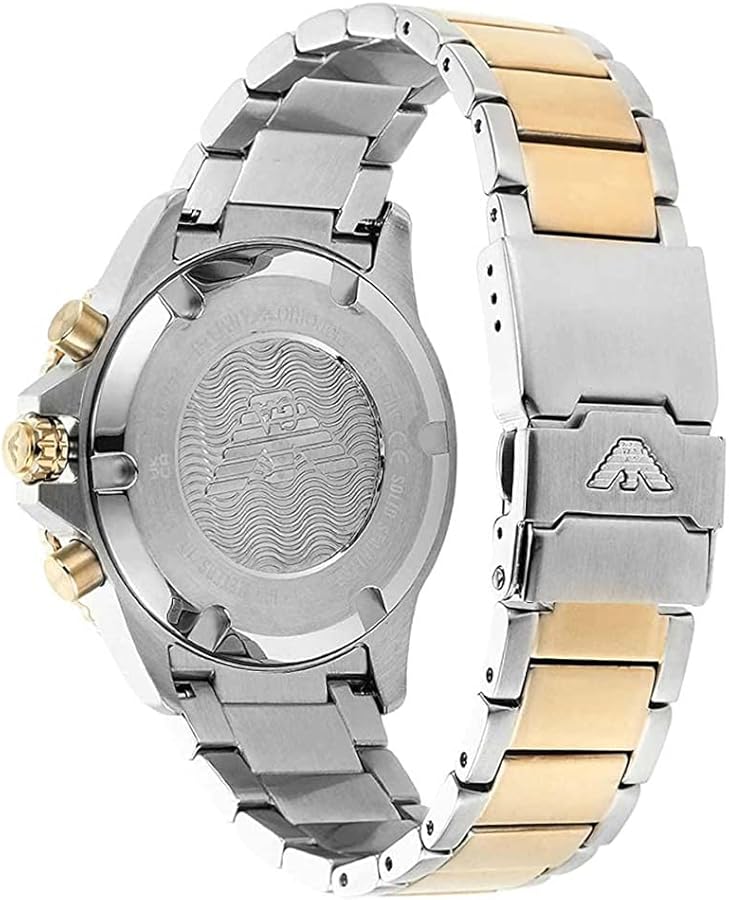 Emporio Armani Mario Chronograph Blue Dial Two Tone Steel Strap Watch For Men - AR11362 Buy Now By Emporio Armani