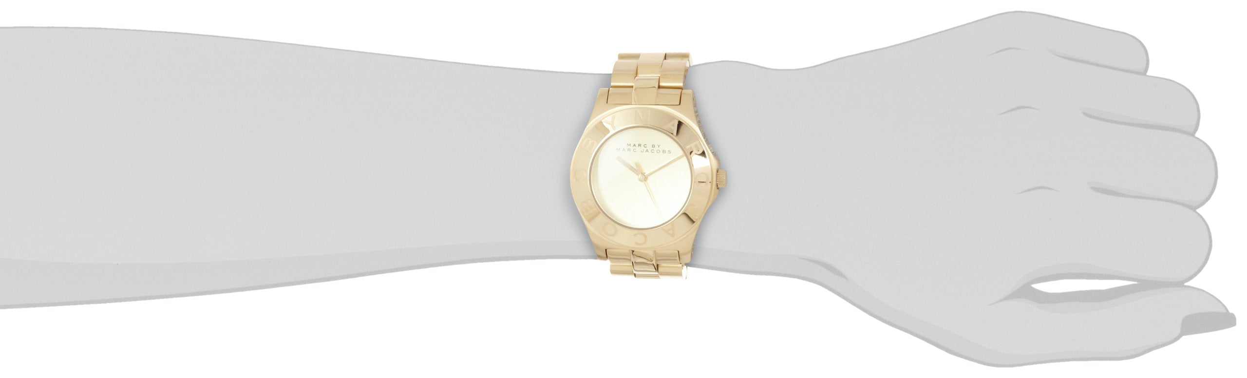 Marc Jacobs Blade Gold Dial Gold Steel Strap Watch for Women - MBM3126