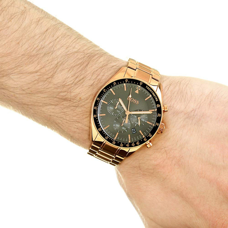 Hugo Boss Trophy Grey Dial Rose Gold Steel Strap Watch for Men - 1513632 Buy Now By Hugo Boss