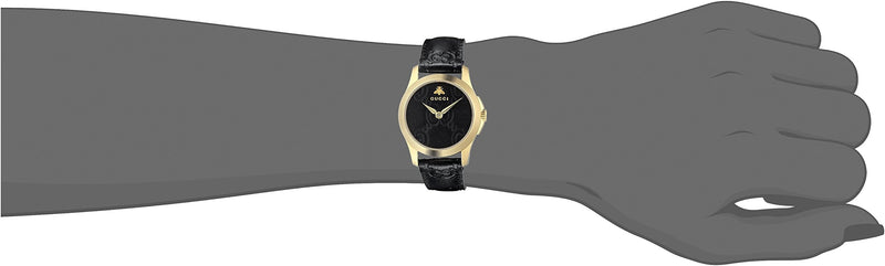 Gucci G Timeless Quartz Black Dial Black Leather Strap Watch For Women - YA126581A Buy Now By Gucci
