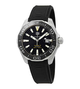 Shop Tag Heuer Aquaracer Calibre 5 Automatic Black Dial Black Rubber Strap Watch for Men - WAY201A.FT6142 in USA