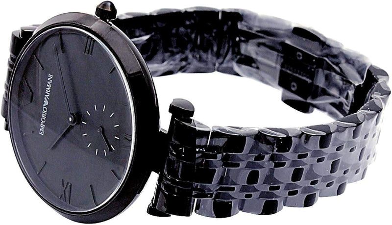Emporio Armani Gianni T Bar Analog Black Dial Black Steel Strap Watch For Men - AR11299 Buy Now By Emporio Armani