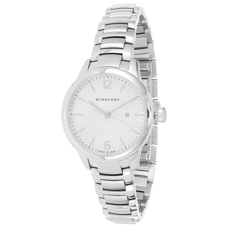 Shop Burberry The Classic Silver Dial Silver Steel Strap Watch for Women - BU10108 in USA