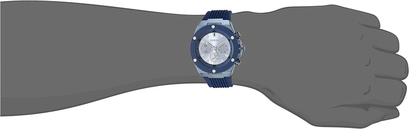 Shop Guess Poseidon Blue Dial Blue Rubber Strap Watch for Men - GW0057G3 in USA