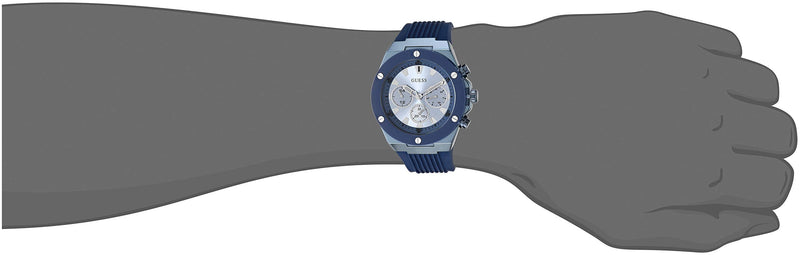 Shop Guess Poseidon Blue Dial Blue Rubber Strap Watch for Men - GW0057G3 in USA
