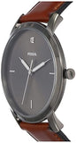 Fossil The Minimalist 3H Grey Dial Brown Leather Strap Watch for Men - FS5479