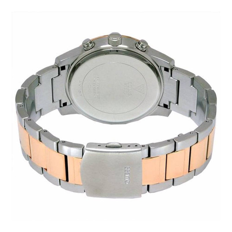 Guess Exec Chronograph White Dial Two Tone Steel Strap Watch for Men - W0075G2 Buy Now By Guess