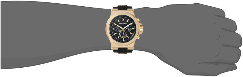 Michael Kors Dylan Chronograph Black Dial Black Rubber Strap Watch for Men - MK8445 Buy Now By Michael Kors