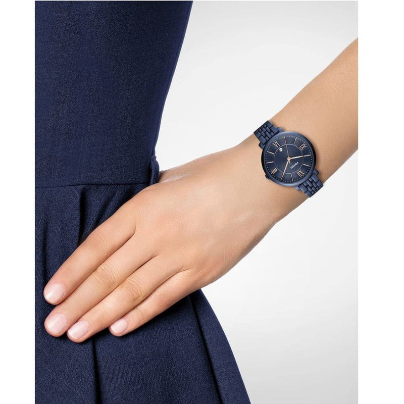 Fossil Jacqueline Blue Dial Blue Steel Strap Watch for Women - ES4094 Buy Now By Fossil