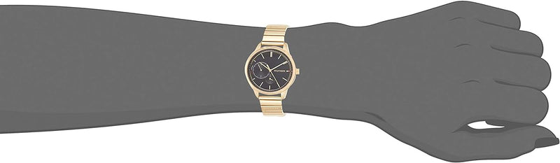Shop Tommy Hilfiger Brooke Black Dial Gold Steel Strap Watch for Women - 1782019 in USA