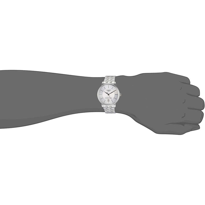 Tissot T Classic Carson Premium Powermatic 80 White Dial Silver Steel Strap Watch For Men - T122.407.11.031.00 Buy Now By Tissot