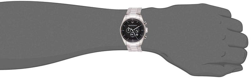 Emporio Armani Sportivo Chronograph Black Dial Silver Stainless Steel Watch For Men - AR0585 Buy Now By Emporio Armani