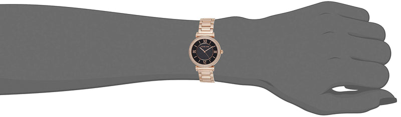 Michael Kors Catlin Black Diamonds Dial Rose Gold Steel Strap Watch for Women - MK3356 Buy Now By Michael Kors