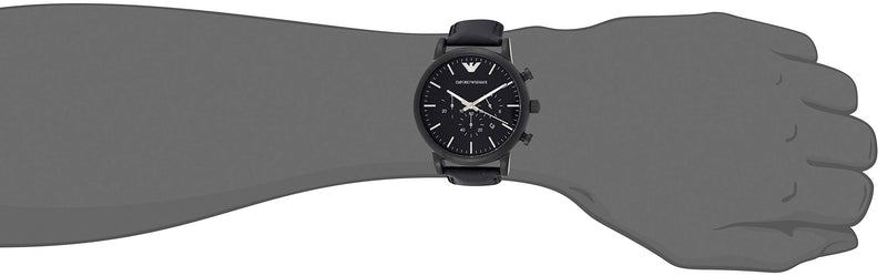 Emporio Armani Luigi Chronohraph Black Dial Black Leather Strap Watch For Men - AR1970 Buy Now By Emporio Armani