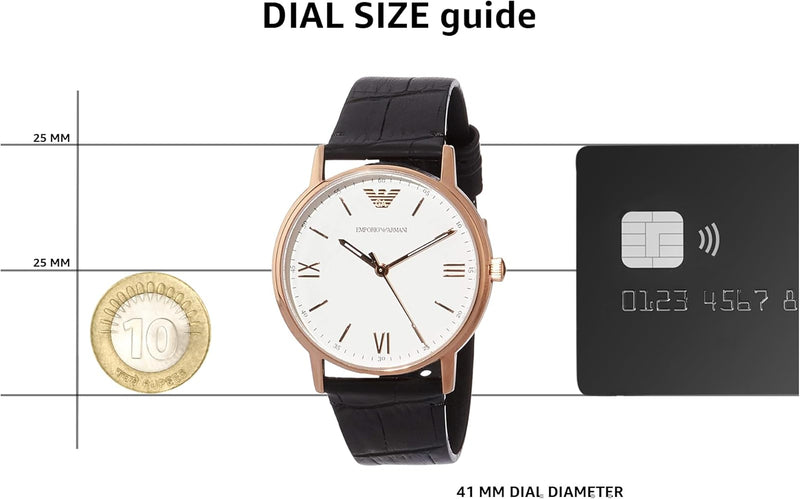 Emporio Armani Kappa Quartz White Dial Black Leather Strap Watch For Men - AR80015 Buy Now By Emporio Armani
