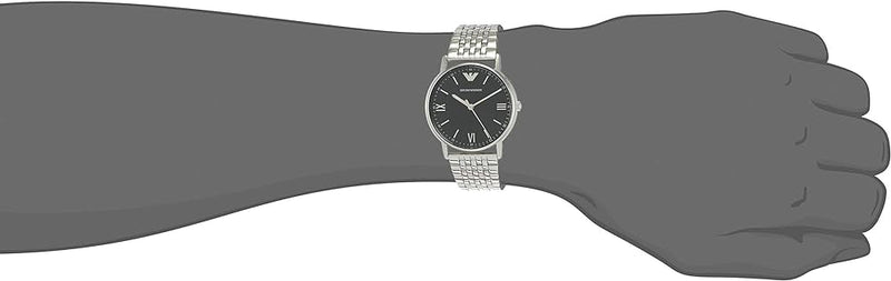 Shop Emporio Armani Kappa Quartz Grey Dial Silver Mesh Bracelet Watch For Men - AR11068 in USA