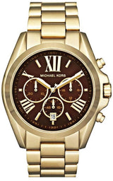 Shop Michael Kors Bradshaw Brown Dial Gold Steel Strap Watch for Women - MK5502 in USA