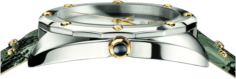 Versace Shadov Quartz Silver Dial Snakeskin Green Leather Strap Watch for Women - VEBM00718 Buy Now By Versace