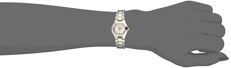 Bulova Classic White Dial Two Tone Steel Strap Watch for Women - 98T84 Buy Now By Bulova