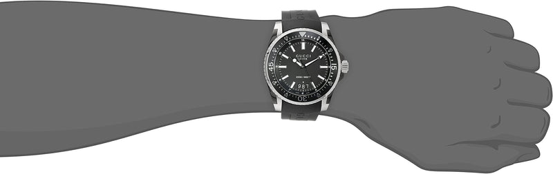 Shop Gucci Dive Analog Quartz Black Dial Black Rubber Strap Watch For Men - YA136204 in USA